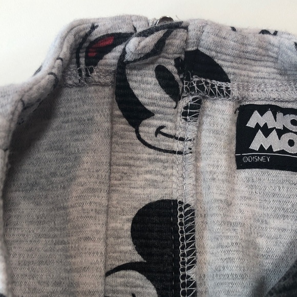 Disney Mickey Mouse Kids Dress Gray Black Red Sleeves Flounce Skirt Girls size 4 - Picture 8 of 12